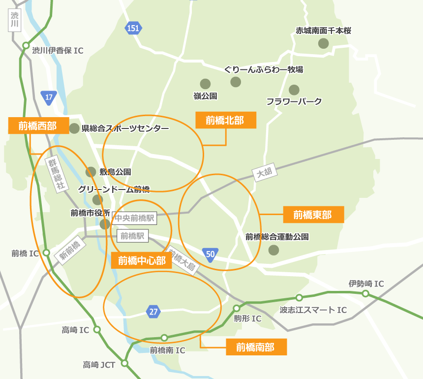 各商店街所在地